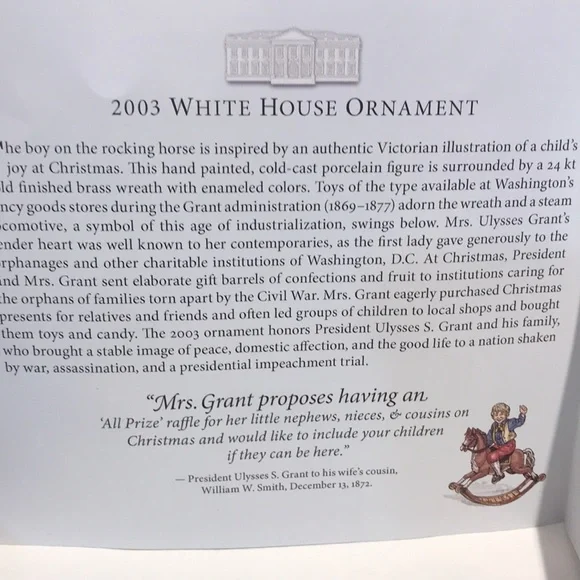 The White House Historical Association Christmas Ornament 2003 - Picture 5 of 6